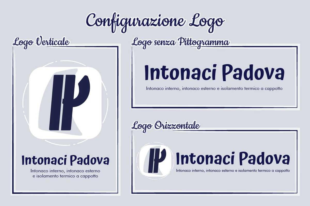 Configurazione delle varie disposizioni del logo con e senza pittogramma